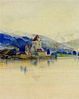 Edward Lear Lake Thun with the Schloss Oberhofen painting